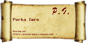Perka Imre névjegykártya